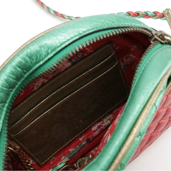 Gucci Mini Trapuntata Zumi Dome Crossbody Bag in Tricolor Metallic Leather - Picture 4 of 7